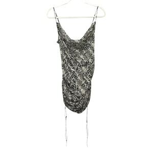 Intimately Free People Snakeskin Cowl Neck Ruched Mini Dress S‎ Y2K Going Out